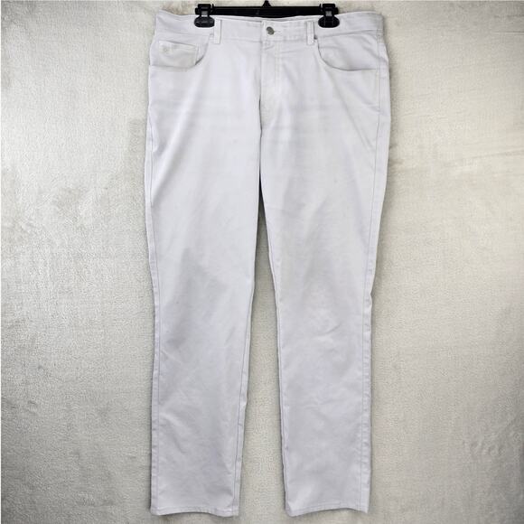 Peter Millar Pants Men’s 36x32 (Fits 38x31) Gray Golf 5 Pocket Stretch Chinos - Picture 1 of 16